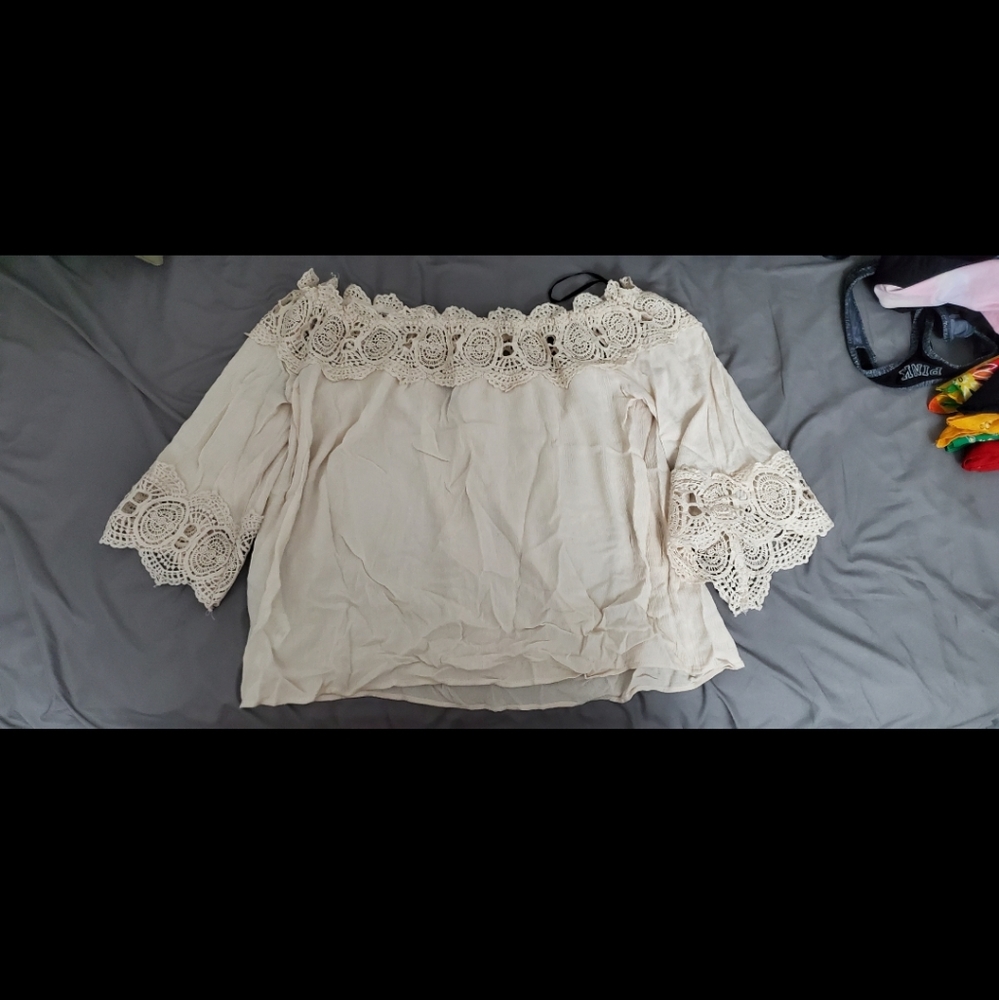 Off the shoulder lace top